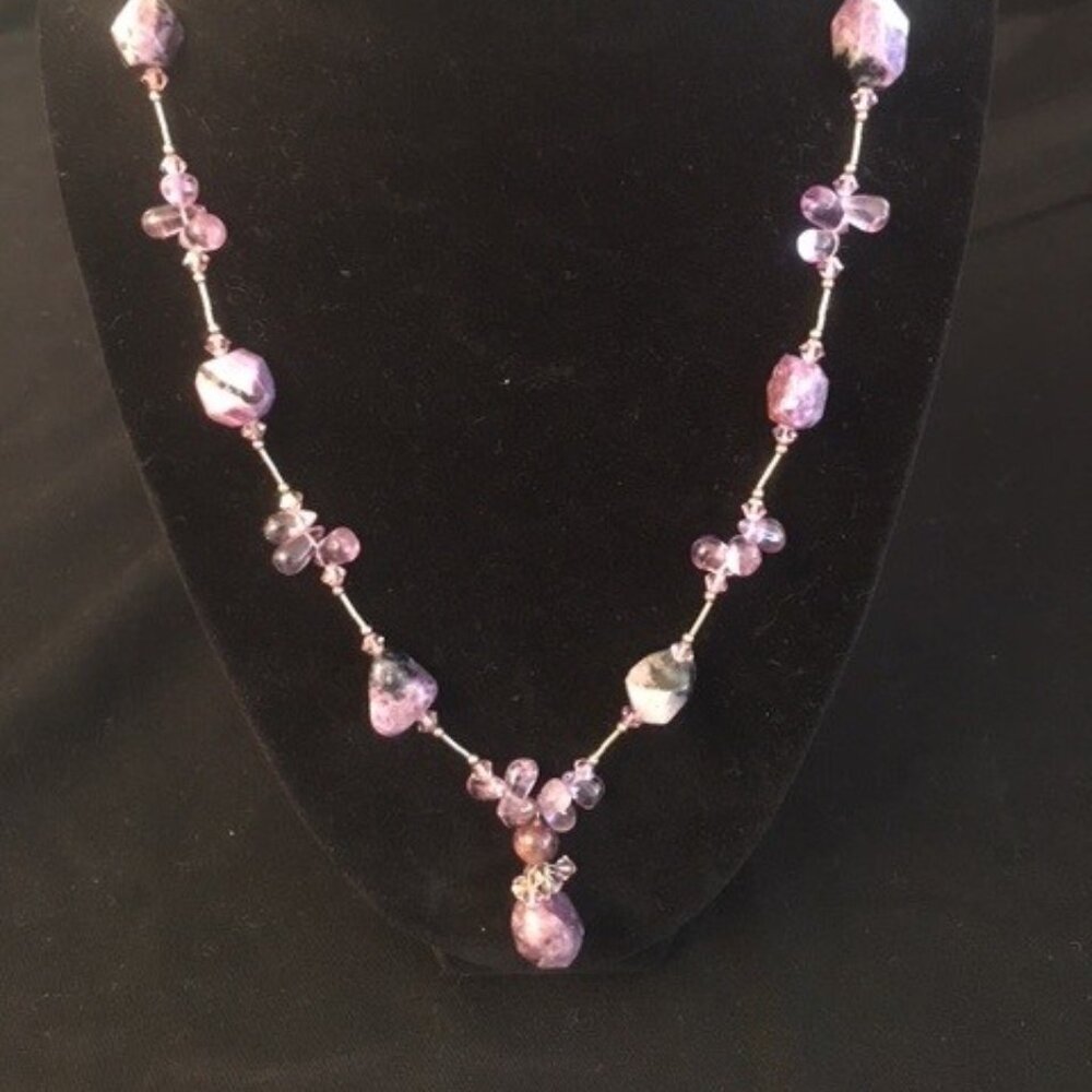 Stunning Amethyst and Charoite Necklace